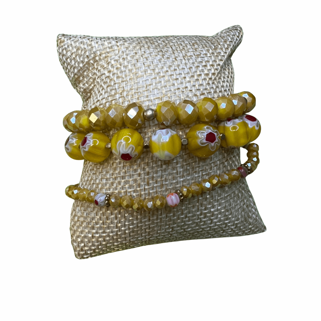 Yellow with Flowers Bracelet
