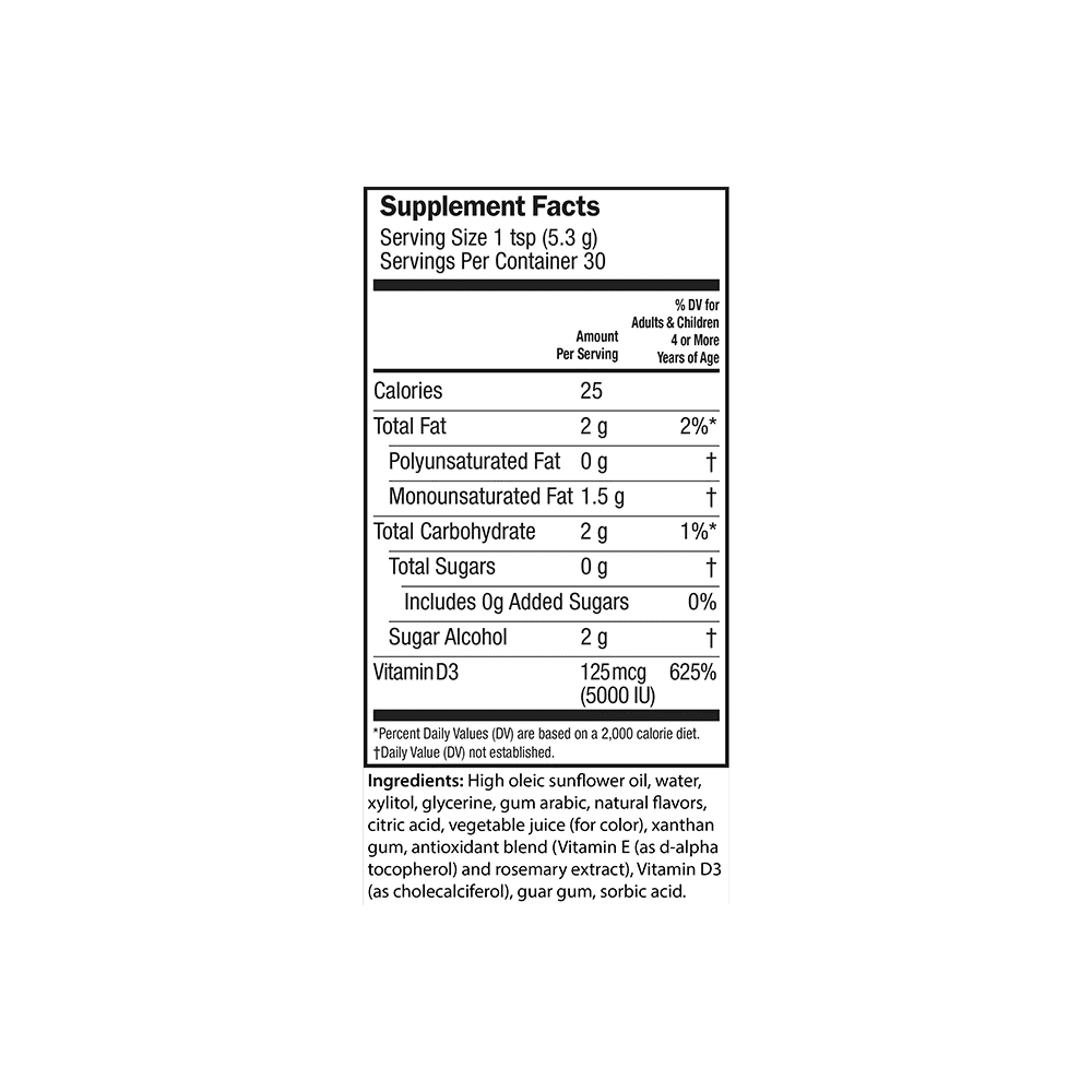 Liquid Vitamin D3 (5000IU) - Strawberry Creme -5.6oz - Image 3