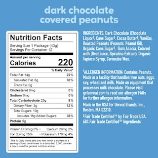 Dark Chocolate Peanut Gems Snack Bags - 12 count - case - Image 2